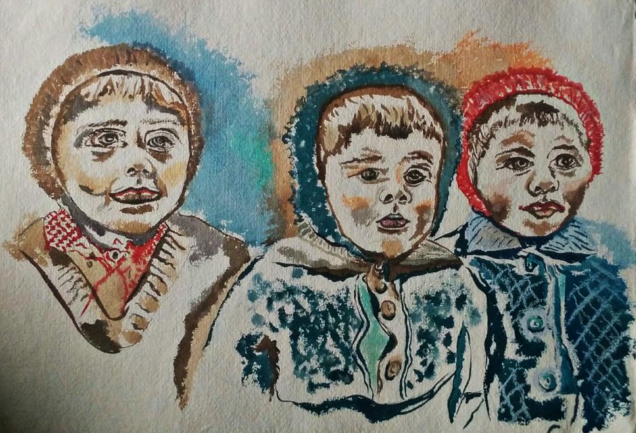 Kinder in einem Puppentheater